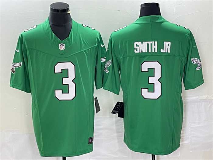 Mens Philadelphia Eagles #3 Nolan Smith JR Green 2023 F.U.S.E. Vapor Untouchable Stitched Jersey
